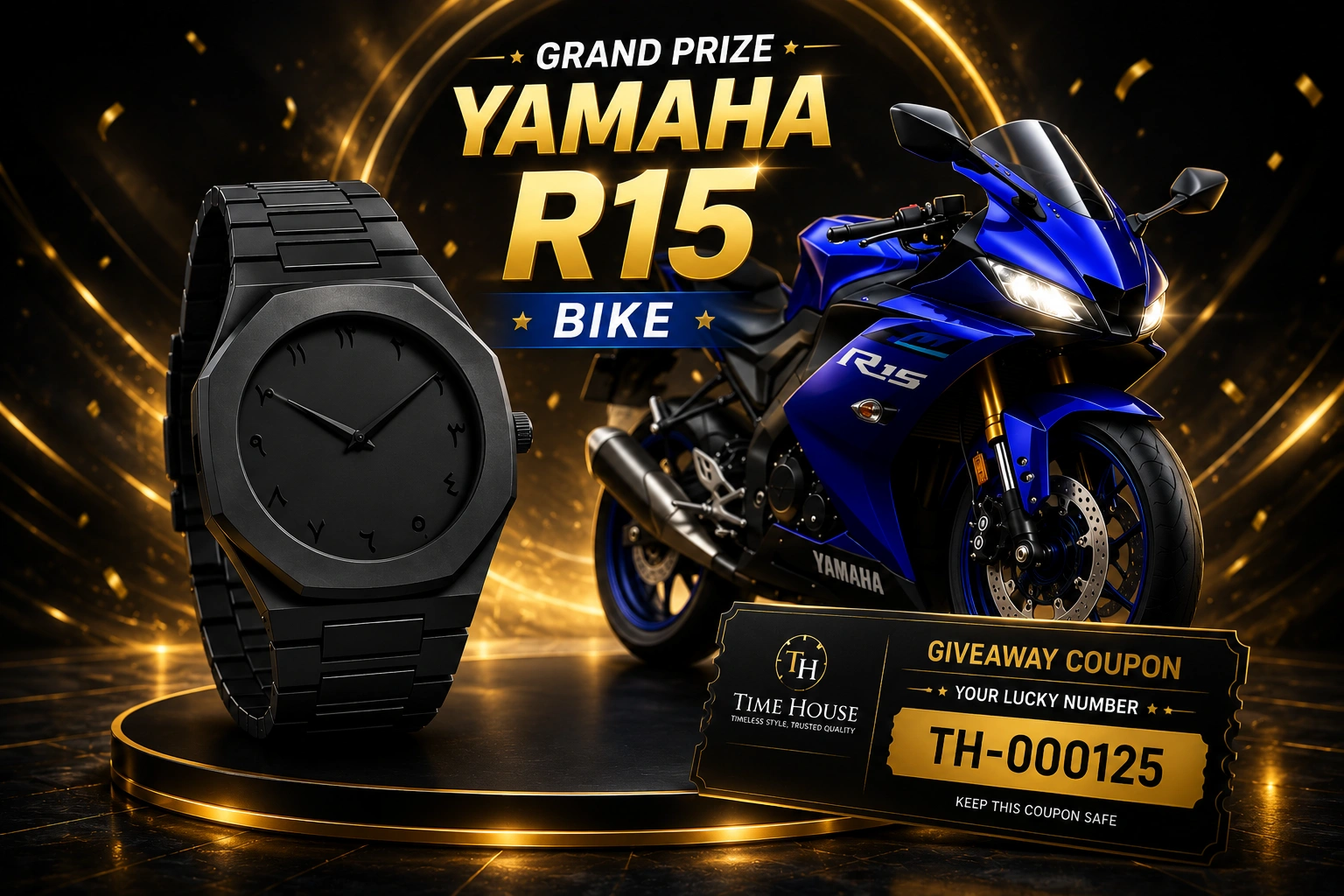 Arabic Aura Watch & Yamaha R15 Offer